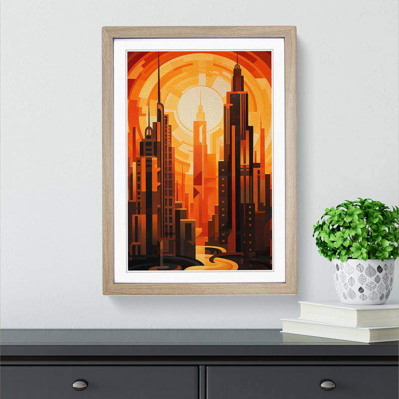 Single Picture Frame Print on Wood, Oak Framed, 64cm H x 46cm W