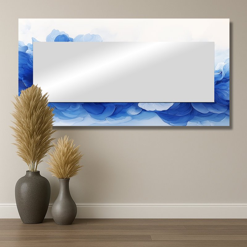 Délicats pétales de fleurs en mouvement II - miroir à fleurs pour décoration murale - imprimé sur métal, 28 po x 55 po