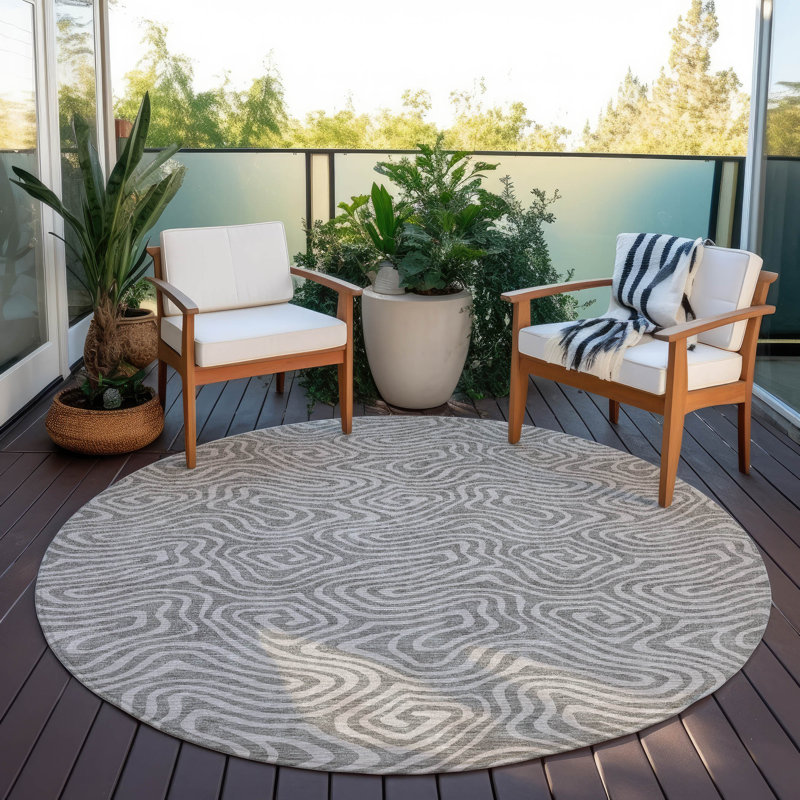  Machine Washable Indoor/Outdoor Chayden ACN1030 Rug, Round 8'