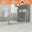 Lod 60 po X P 72 po H Porte de douche coulissante simple semi-sans cadre H en argent brillant avec verre transparent