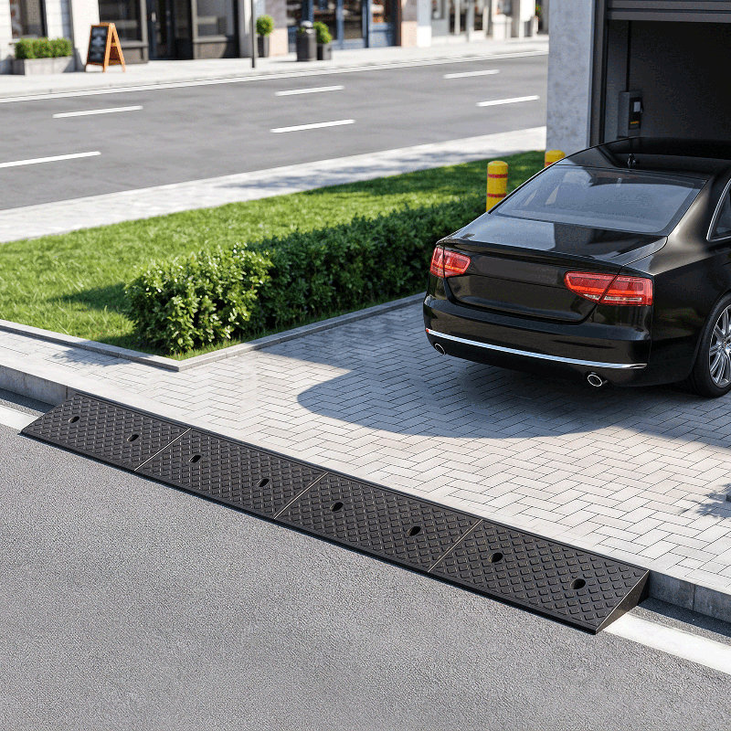 Rampe de dégagement en caoutchouc Rampe d'accès 2 po avec rampe de seuil d'une capacité de 8 800 lb avec rampe antidérapante pour voiture et fauteuil roulant