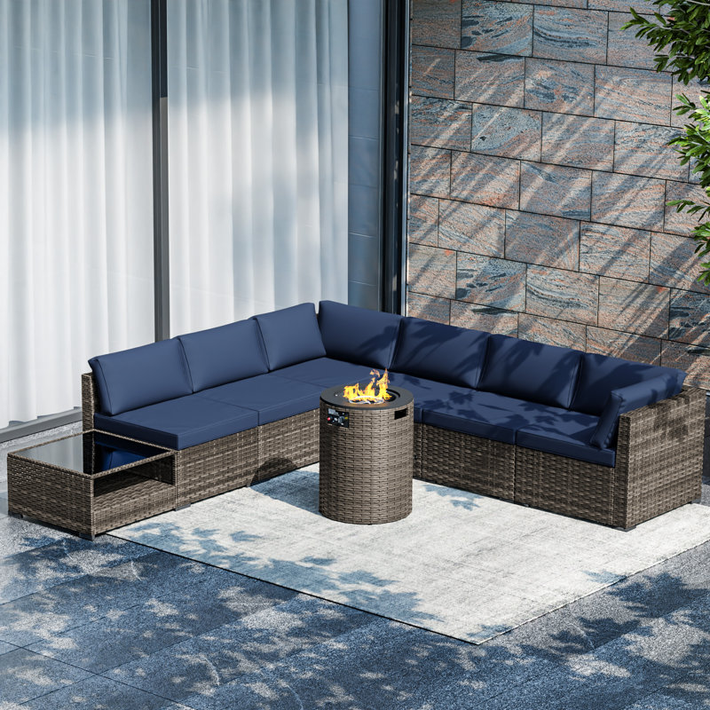 Ensemble de conversation modulaire avec foyer, Marine