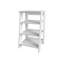 Tablette de rangement blanche avec 4 tablettes spacieuses pour les articles-1898768309