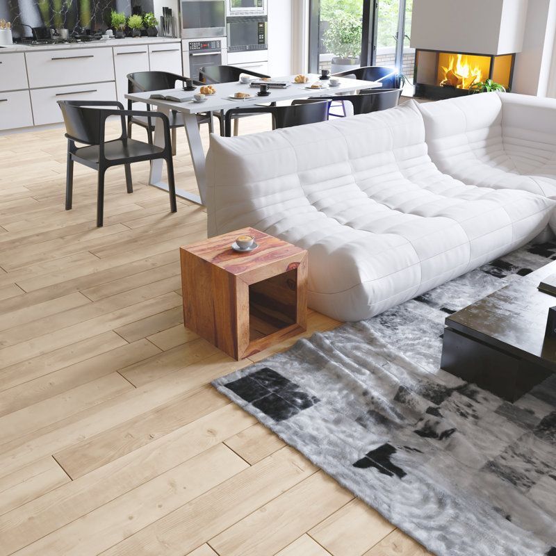 Solid Wood Floor Shelf End Table with Storage