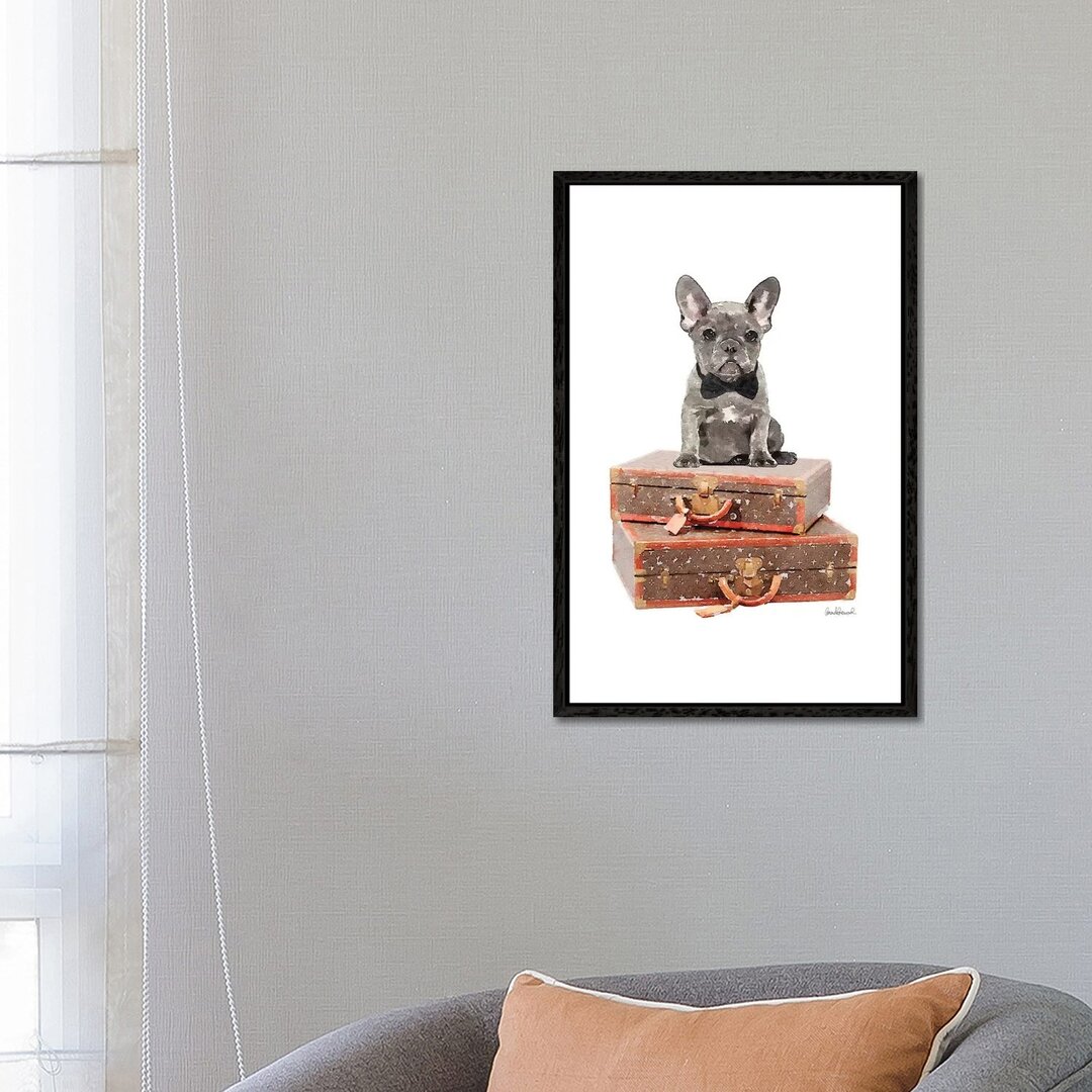 Leinwandbild Luggage Grey Frenchie von Amanda Greenwood