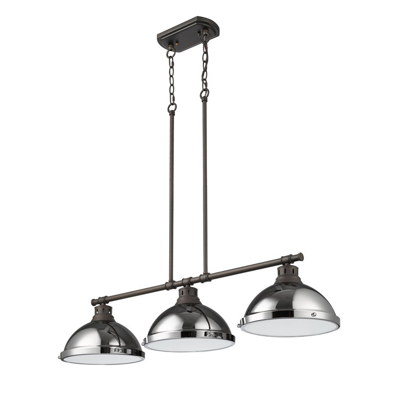 Laramy 3-Light Linear Pendant, Rubbed Bronze,  Chrome
