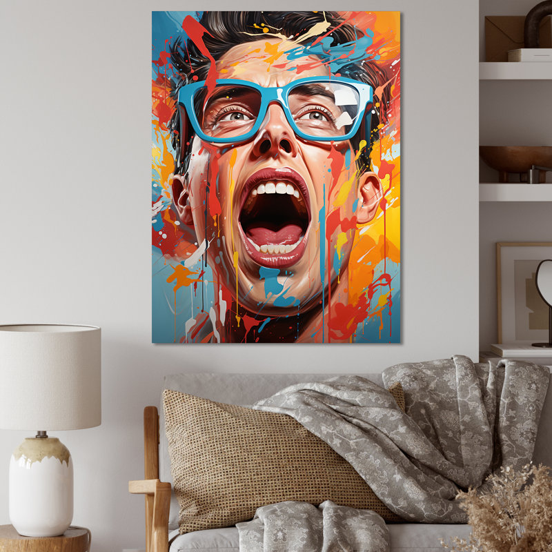 Pop Art Selfportrait III - reproduction d'art moderne sur toile, H 32 po x l 24 po x P 1 po, Toile tendue