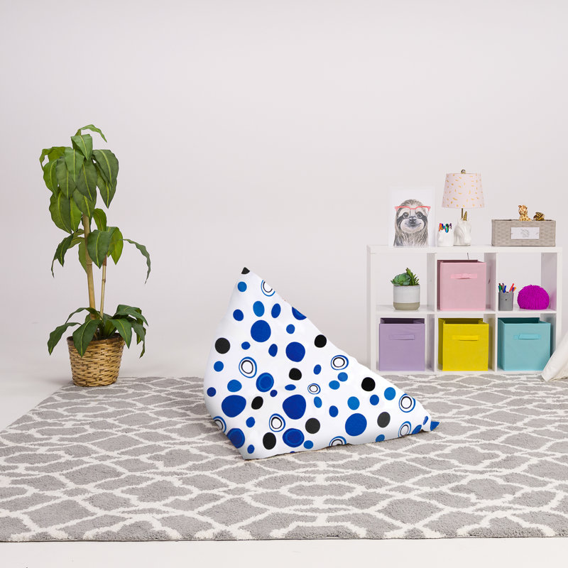 Bean Bag Cover, 200L - Large, Canvas Bubbles Blue and White