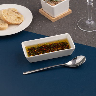 Plateau rectangulaire profond en porcelaine ivoire Panorama Premium, assiette creuse