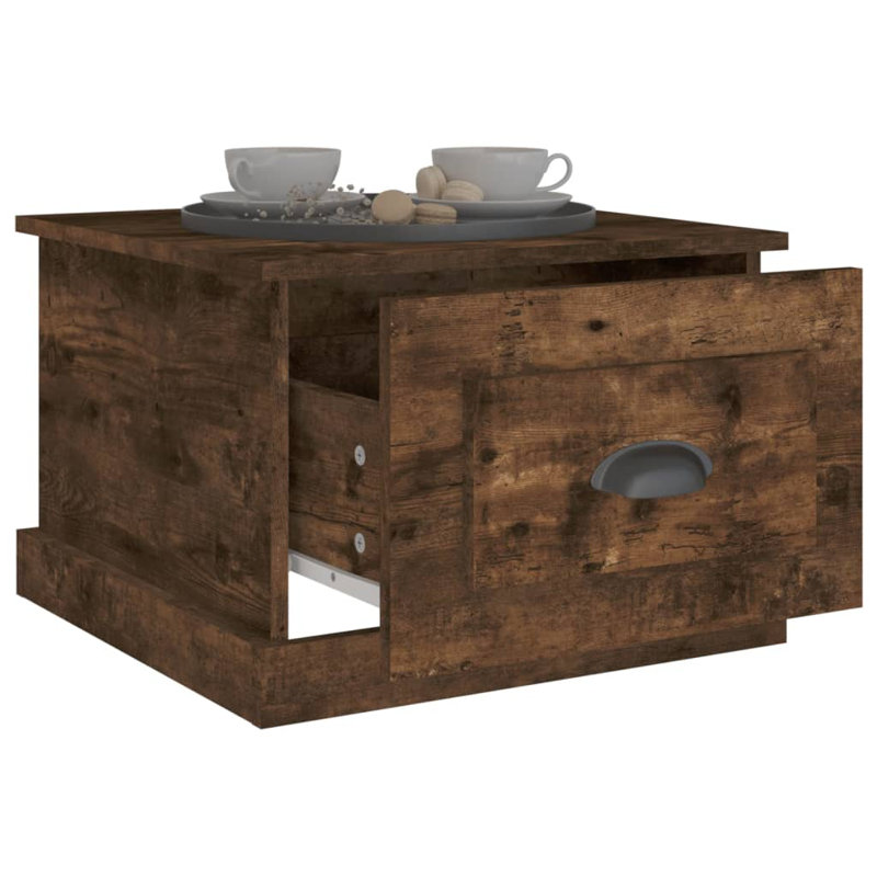 Latwanna Solid Coffee Table with Storage, Smoked Oak