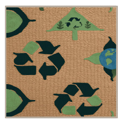Machine Washable Transportation Brown Area Rug