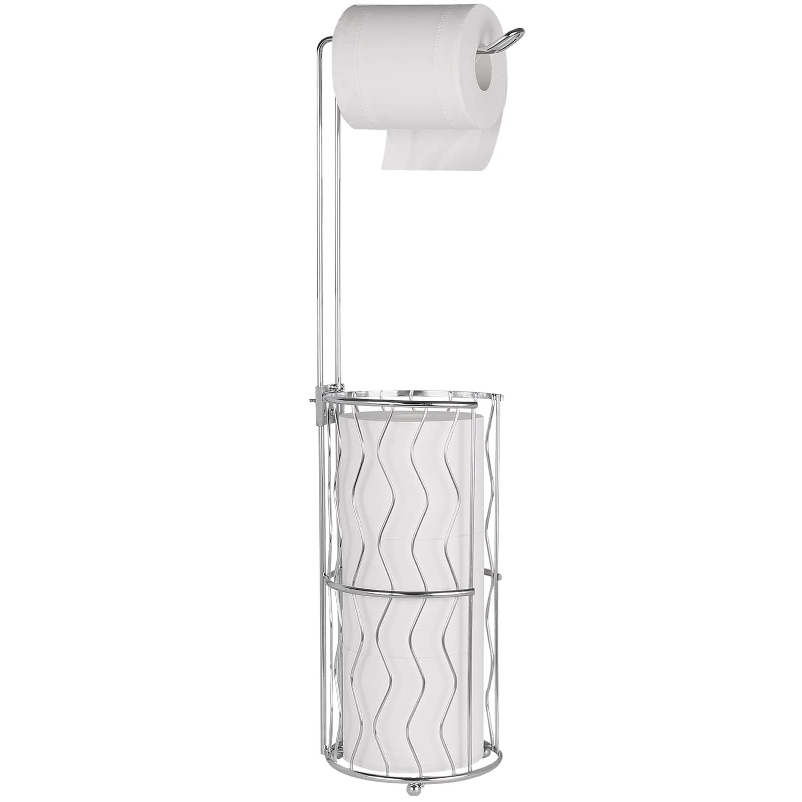 SunnyPoint Bathroom Free Standing Toilet Tissue Paper Roll Holder  Stand;Chrome