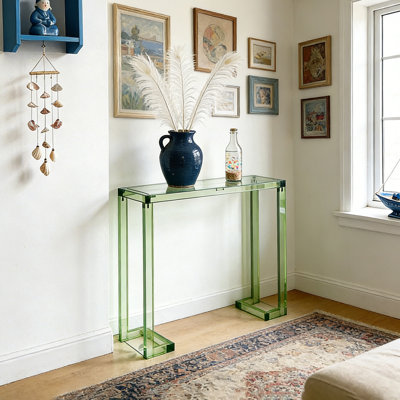 Console moderne en verre acrylique vert