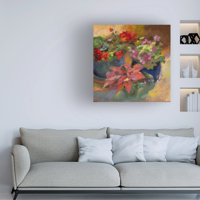 Art sur toile, Rouleau, Christine Debrosky, Trois Rouges, H 14 po x l 14 po