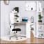 Bureau de bureau moderne avec tablettes de rangement à 6 niveaux, table d'écriture avec bibliothèque de 47 po-660600818-660600335