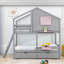 Lit superposé simple au-dessus de simple à 2 tiroirs avec tablette intégrée et boîte de rangement-218600596