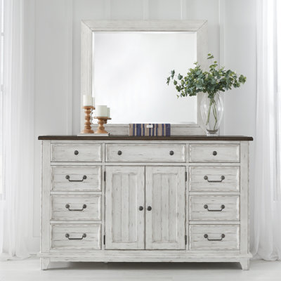 River Place 9 - Drawer Dresser with Mirror -  Liberty Furniture, LFI237-BR-DM