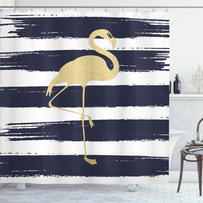 Ensemble de rideau de douche Flamingo + crochets