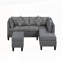 Canapé, chaise et repose-pieds 104,5 po, gris