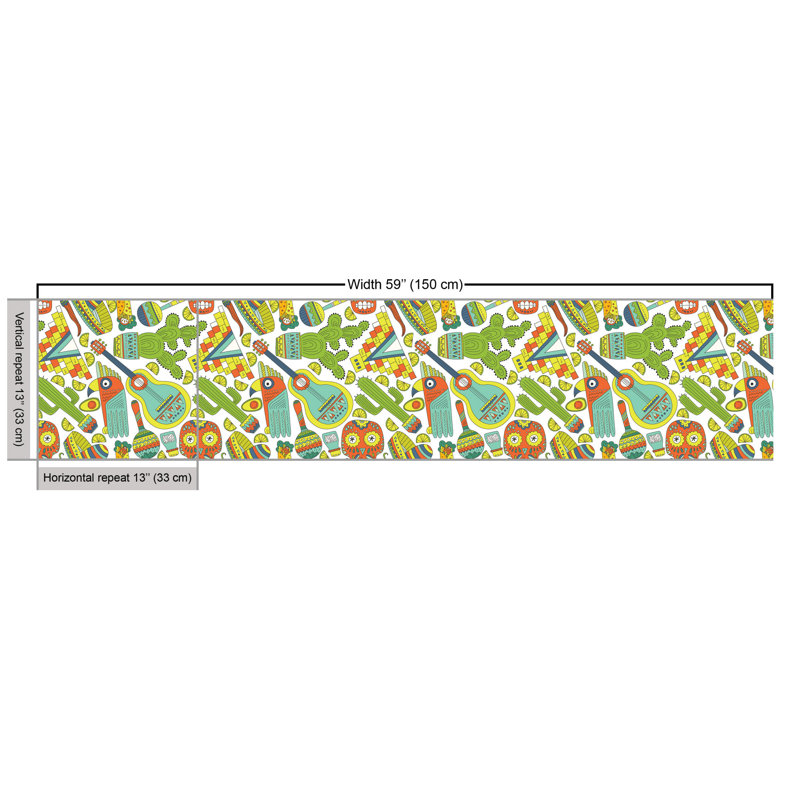 Chelsea-Anne Traditional Elements Cartoon Maracas Taco Sombrero Multi-Purpose Fabric