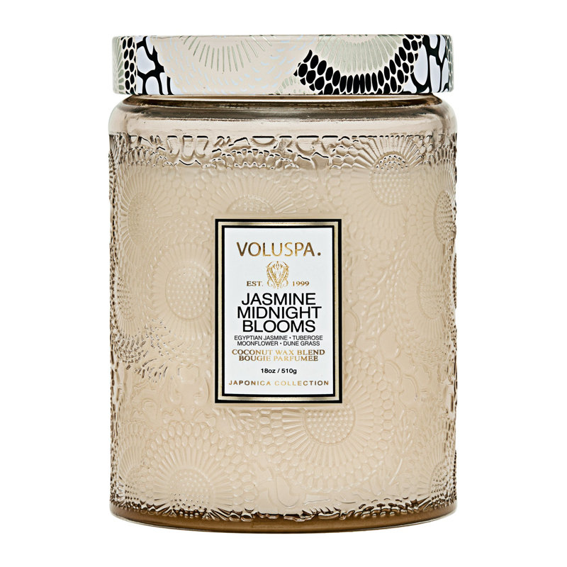 Jasmine Jar Candle with Glass Holder