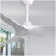 Ventilateur de plafond d'intérieur 52 pouces sans lumière, moteur à courant continu réversible à 6 vitesses, ventilateur de plafond à 3 pales en ABS blanc pour la chambre à coucher