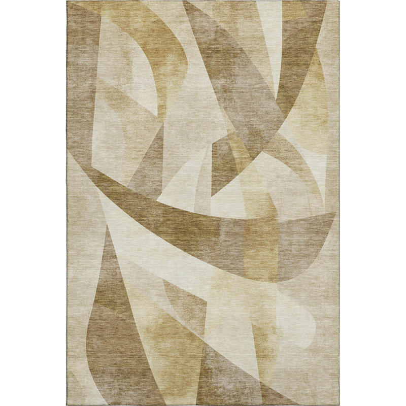 Premium Machine Washable Bitteridge AMF1836 Swirls Rug, Rectangle 2'6" x 3'10"