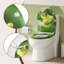 Toilet Seat, Soft Close O-Shape Loo Seat With Quick Release Function, 360° Adjustable Stainless Steel Hinges, Duroplast Top Mounting Toilet Lid, Green With Frog Printing