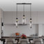 Lustre suspendu 3 lumières, lumières suspendues réglables avec abat-jour cylindriques en maille