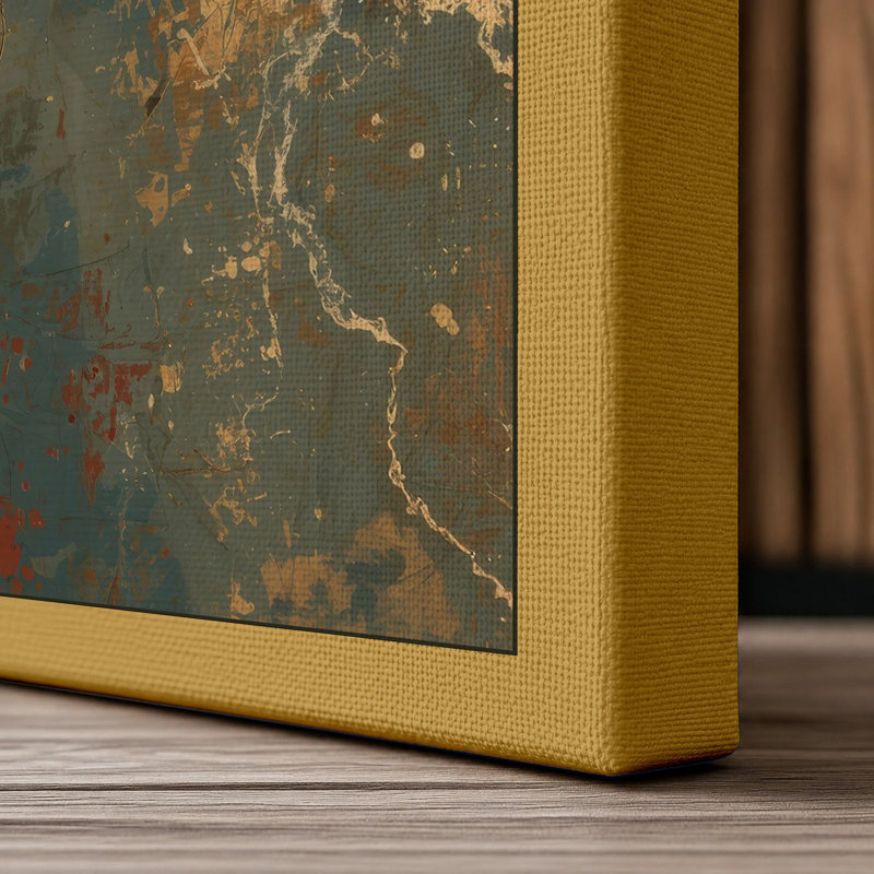 Rust and Decay Industrial - Wrapped Canvas, 30x20 - 76.2 x 50.8 cm, Ochre Border
