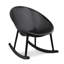 Chaises berçantes de patio industrielles modernes, chaises berçantes en forme d'œuf et chaises d'extérieur d'intérieur en plastique toutes saisons avec design perforé respirant pour la terrasse, le balcon, la véranda et le bord de la piscine, noir-388396964