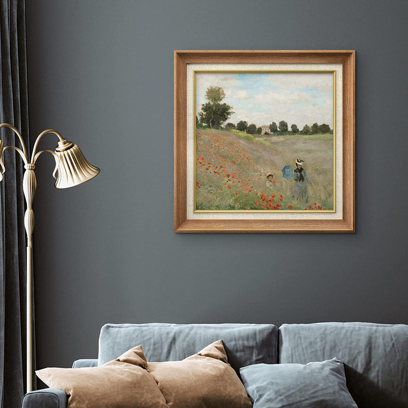 «Poppy Flower Field At Argenteuil Claude Monet» par Claude Monet - Peinture sur toile, Naturel