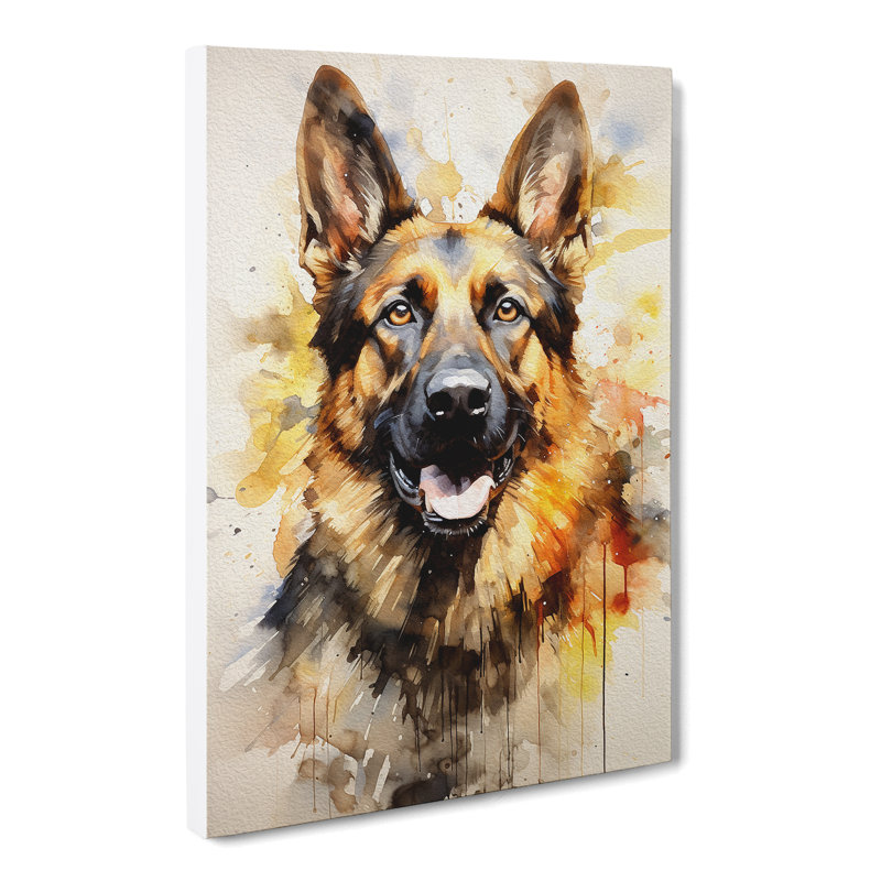 German Shepherd Modern - Wrapped Canvas, 76cm H x 50cm W x 3cm D