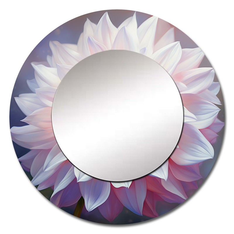 Impression romantique de Dahlia rose V - grand miroir de Dahlia, 23 po x 23 po
