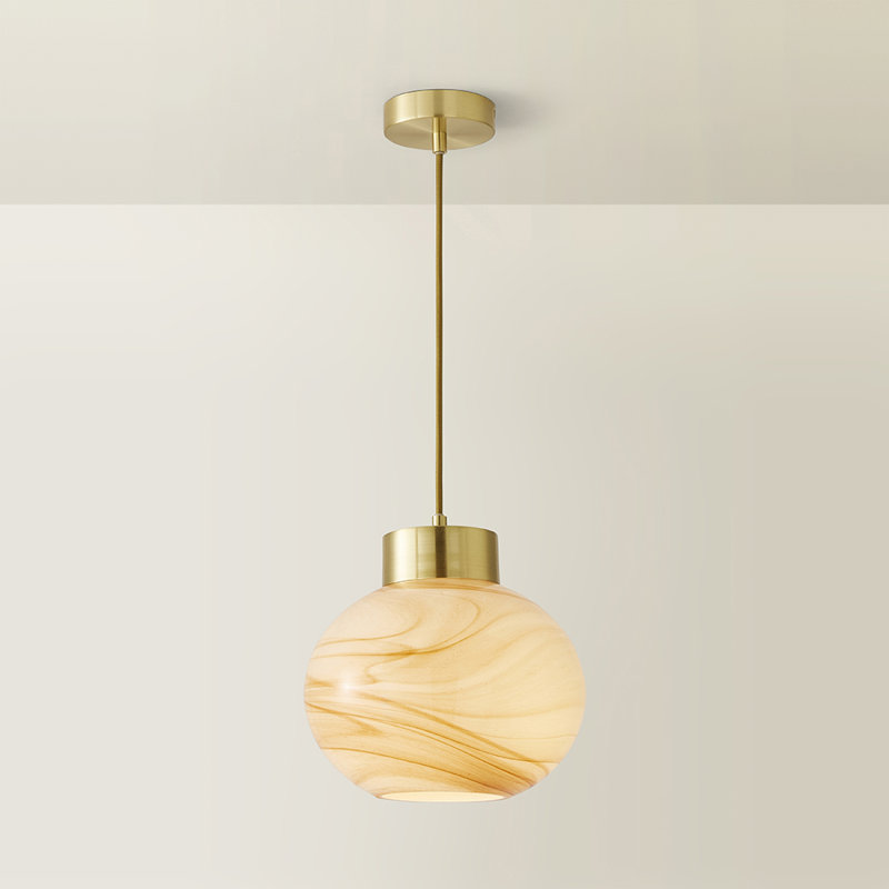 1 - Light Brushed Gold Pendant, Yes