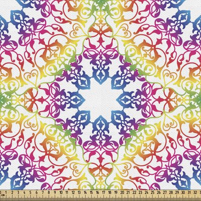 fab_33872_Ambesonne Ethnic Fabric By The Yard, Abstract Ombre Vivid Rainbow Colored Mandala Tie Dye Effect Flower Hippie Print, Decorative Fabric For -  East Urban Home, 1CF7CE614B2745A9BC878F16CC3B1B01