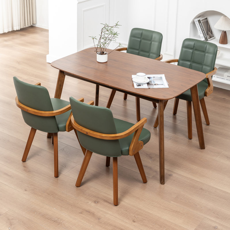 Ensemble de chaises de salle à manger pivotantes à 360 ° Koester, Vert