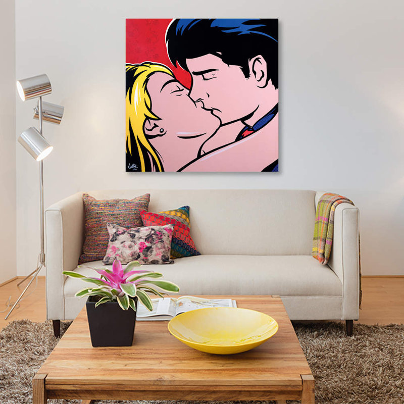 «The Kiss», impression sur toile, H 12 po x l 12 po x P 0,75 po, Toile tendue, Pas de tapis