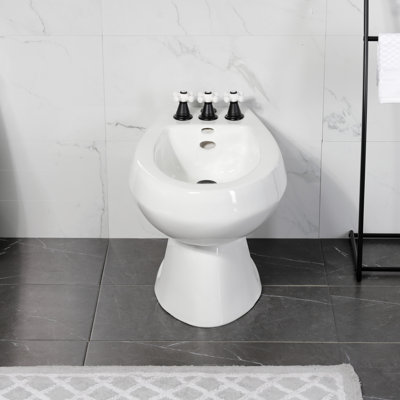 Victorian Three-Handle Widespread Vertical Bidet Faucet