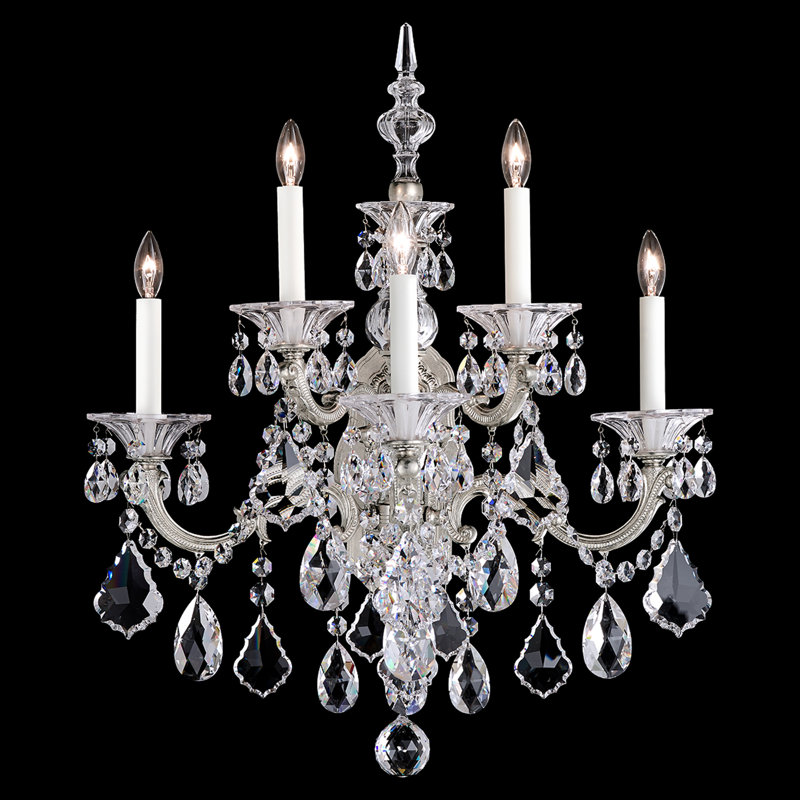 La Scala Crystal Candle Wall Light, Heirloom Gold / Handcut Clear
