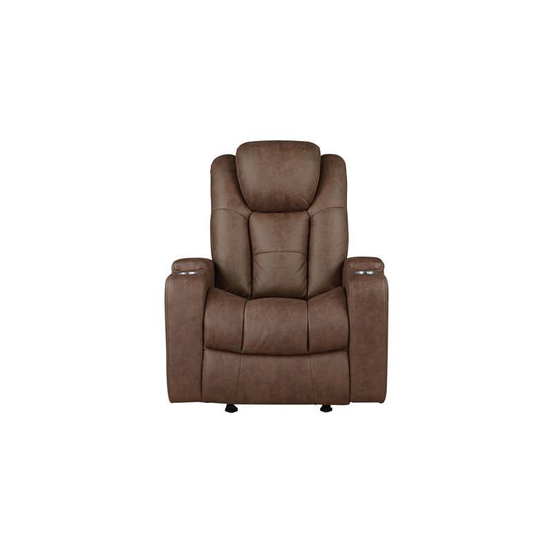 Fauteuil inclinable électrique avec porte-gobelets, brun, Brown