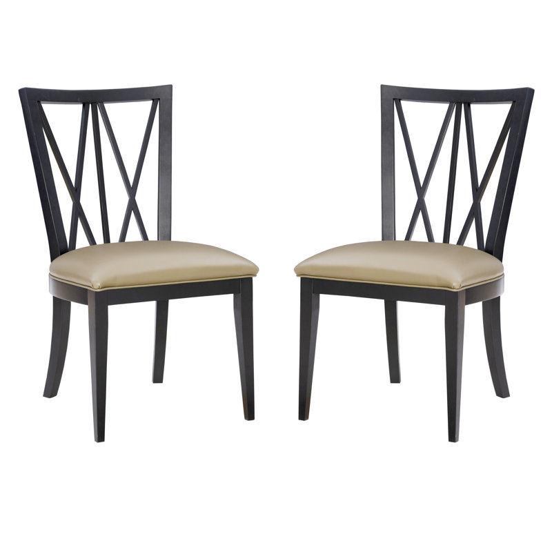Cross Back Side Chair, Black