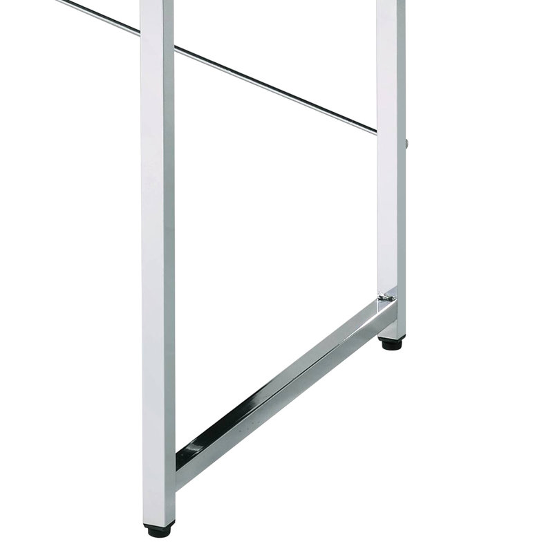 Table rectangulaire blanche avec poids de 43,75 lb et barre transversale et structure de bureau en métal de 4 po de hauteur