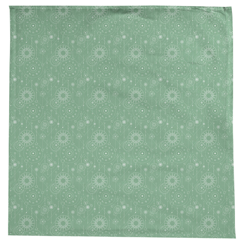 Leffel Astrology Pattern Tablecloth, Green