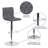 Niven Contemporary Button Tufted Adjustable Height Barstool with Chrome Base-45046387