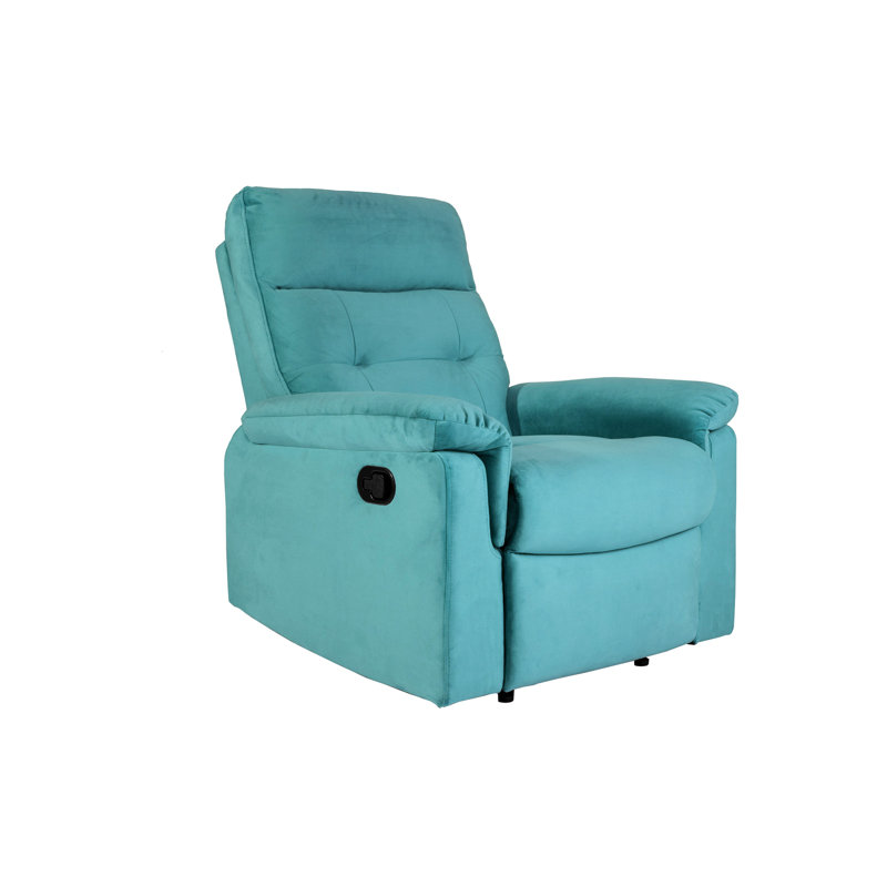 Fauteuil inclinable de luxe en velours - Confort moelleux, inclinaison manuelle, positions faciles à ajuster, Bleu sarcelle