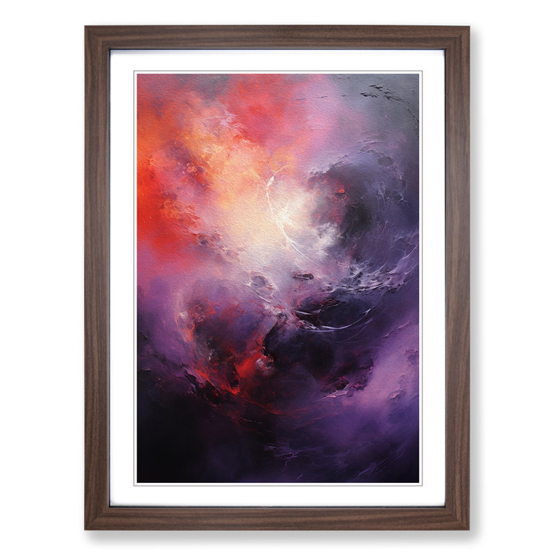 Single Picture Frame Print on Wood, Walnut Framed, 34cm H x 25cm W