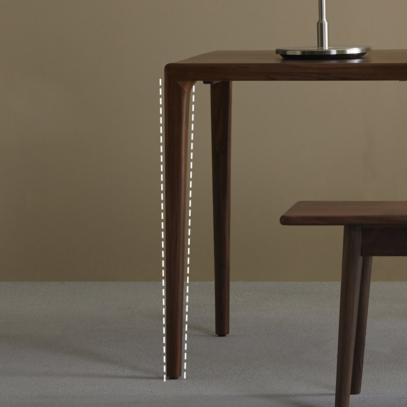 Walnut Solid Wood Dining Table, 31.49" W x 55.11" L