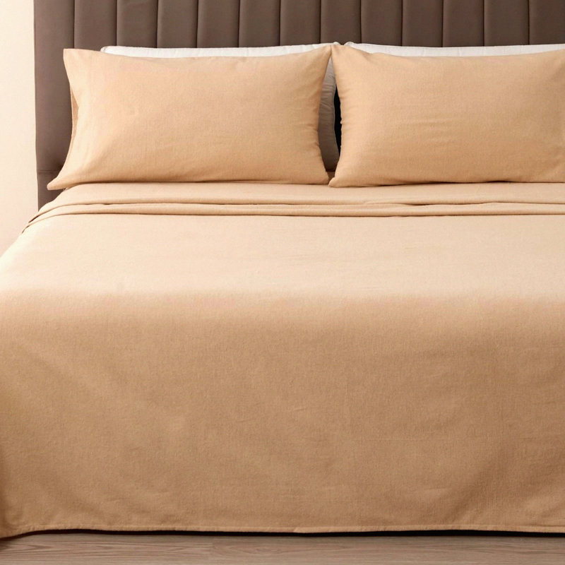 Cotton Percale Sheet Set - Deep Pocket Bedding Bundle with 4 Pieces: 1 Flat Sheet, 1 Fitted Sheet, 2 Pillowcases - Crisp, Cool, Strong Linens