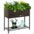 Rattan Appearance Raised Planter with Tool Storage Holder-1680998683